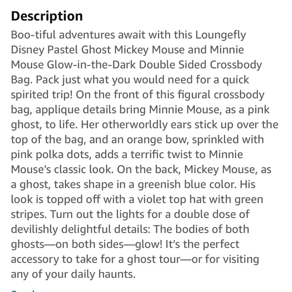Ears+Crossbody⭐️Loungefly Ghost Minnie Mickey Double Sided Pastel Crossbody+Ears - Picture 7 of 13
